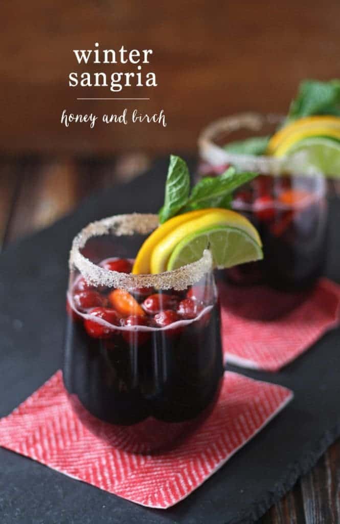 Christmas Sangria Recipe and Sangria Bar Station - Winter Cocktail