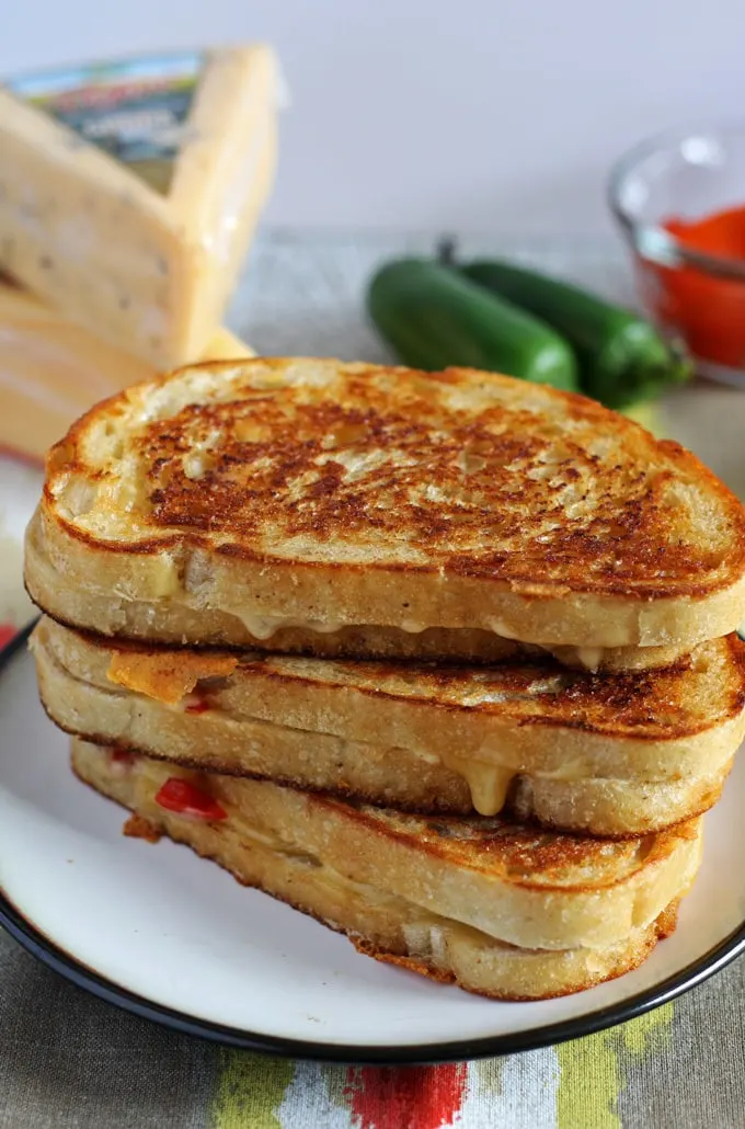 Gouda Jalapeno Roasted Red Pepper Grilled Cheese Sandwich