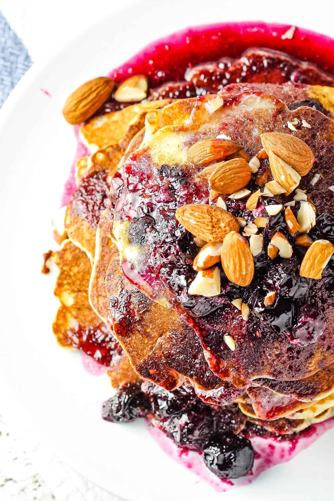 Blueberry Almond Pancakes - Honey And Birch