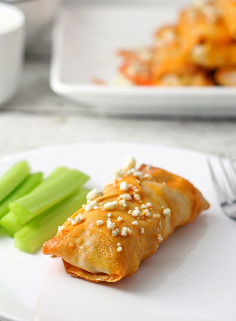 Baked Buffalo Chicken Egg Rolls » The Thirsty Feast