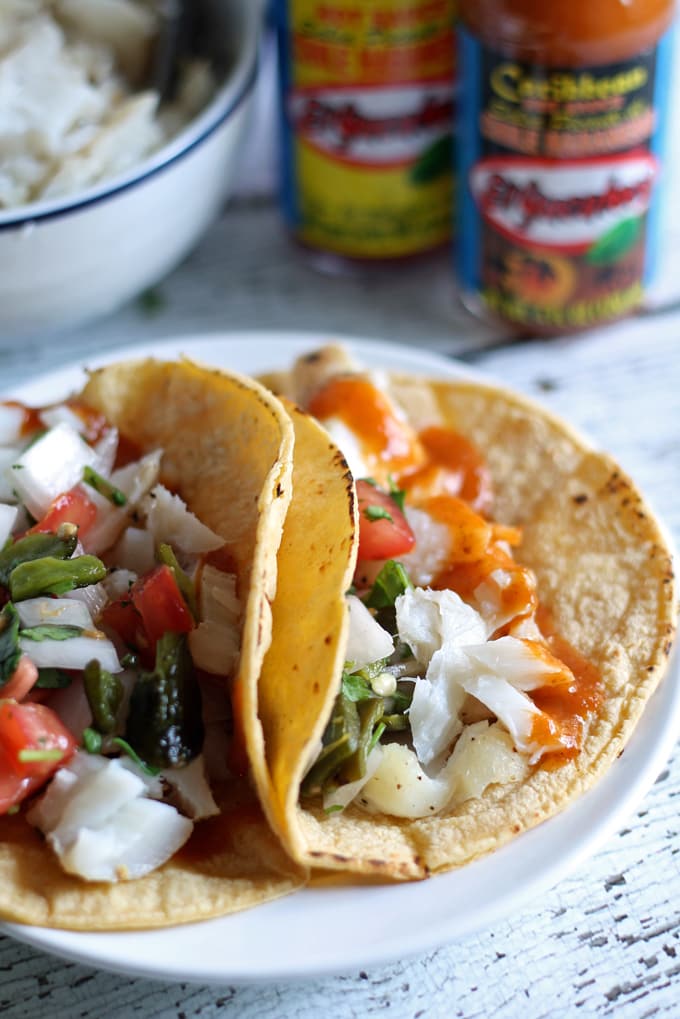 Fish Tacos with Poblano Pepper Pico de Gallo » The Thirsty Feast