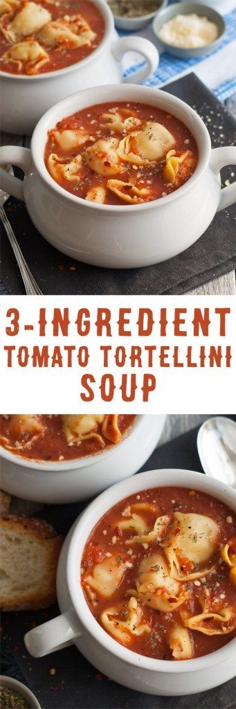 Tomato Tortellini Soup - Only 3 Ingredients! » The Thirsty Feast by ...