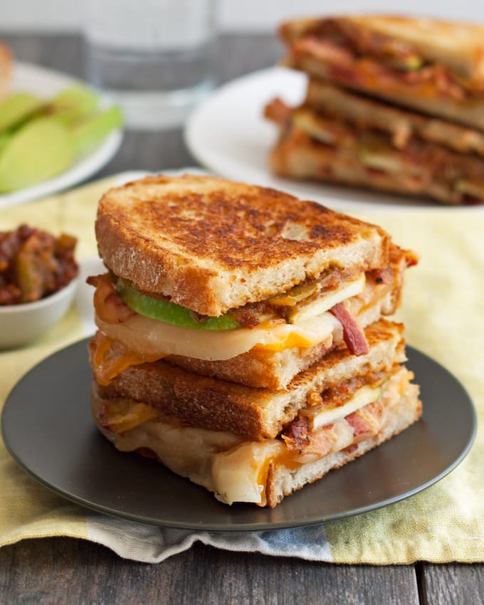 Spicy Apple Bacon Grilled Cheese » The Thirsty Feast by honey and birch