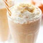 Enjoy the flavors of fall all year round with one of these pumpkin pie milkshakes! Top yours with whipped cream and some graham cracker crumbs for the perfect treat!