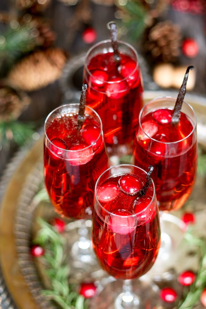 Vanilla Cranberry Mimosa - Easy Holiday Cocktail Recipe
