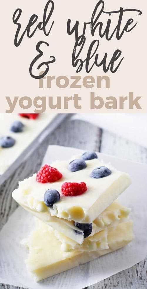 Red White and Blue Frozen Yogurt Bark - Patriotic Dessert