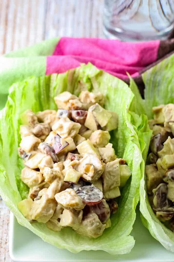 Grilled Chicken Salad Lettuce Wraps - Honey and Birch