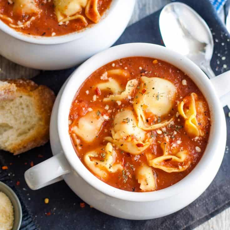 Tomato Tortellini Soup - Only 3 Ingredients! » The Thirsty Feast by ...