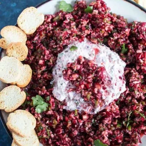 Cranberry Jalapeño Cream Cheese Appetizer » The Thirsty Feast by honey ...