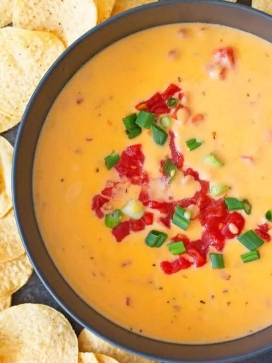 photo of tomato queso dip