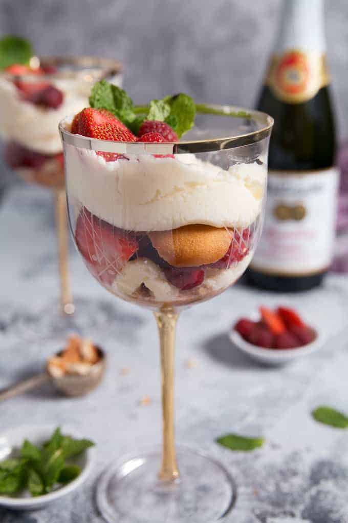 Raspberry Strawberry Parfaits with Sparkling Cider Frosting Recipe