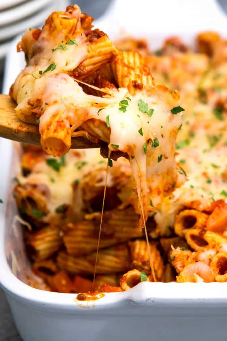 Chorizo Rigatoni Casserole Recipe - Honey and Birch