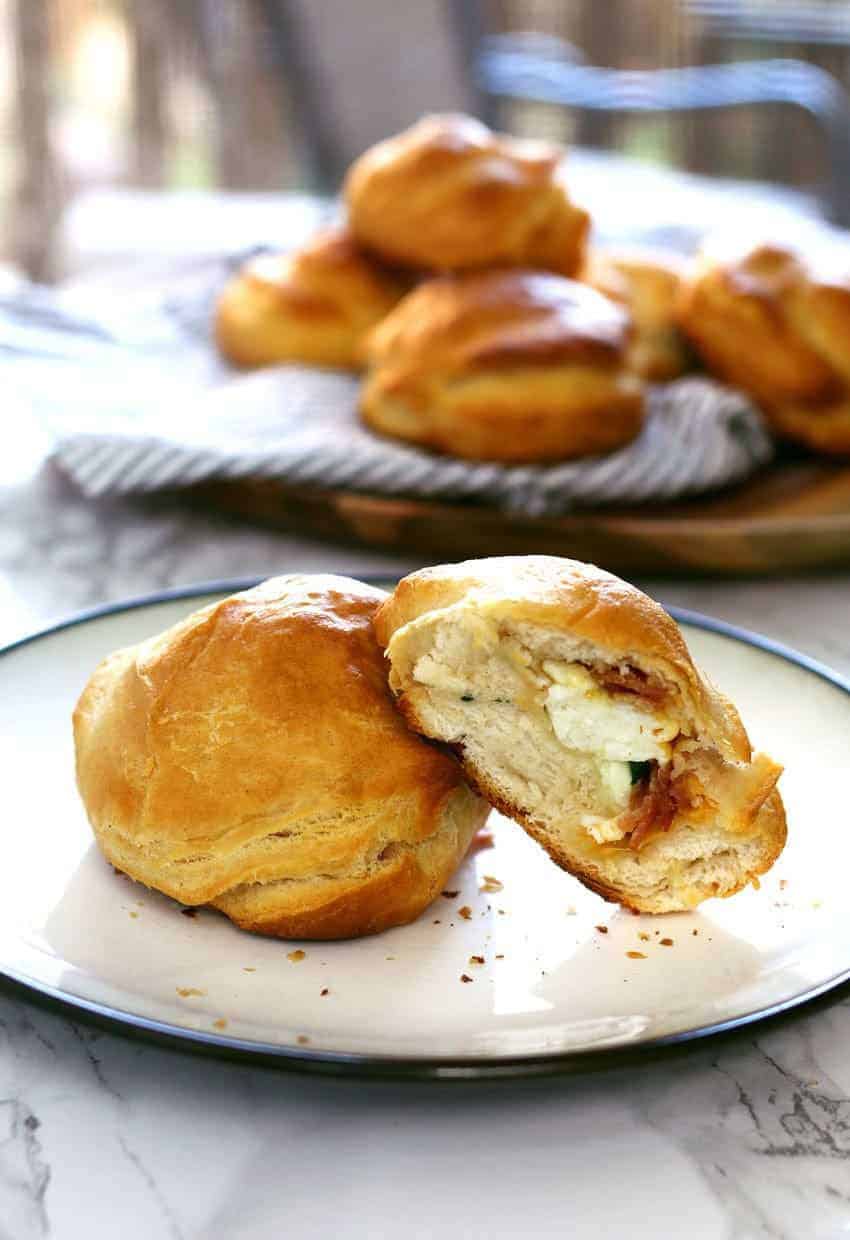 Egg White Bacon Cheese Stuffed Biscuits » The Thirsty Feast by honey ...