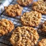 crispy oatmeal cookie pin image