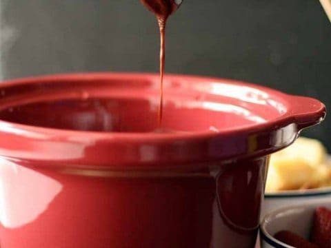 easy Crockpot Chocolate Fondue (plus how to reheat, freeze, variations)