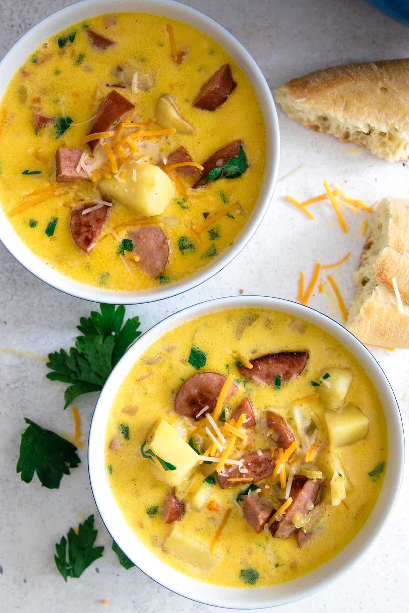 Delicious Potato Kielbasa Soup Recipe (Cheesy Sausage Soup)